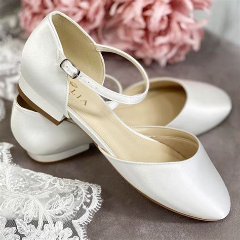 Ivory Flat Lace Wedding Shoes, Fashion Beading Bridal Shoes L929