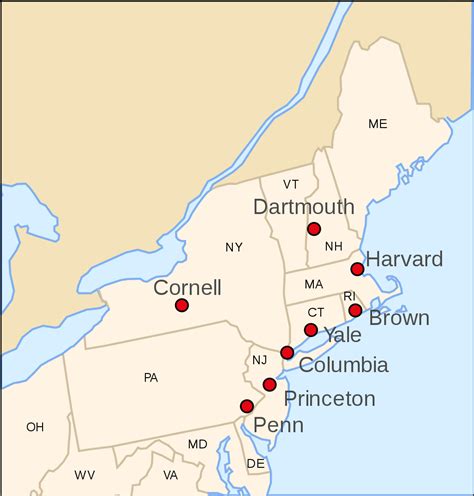 ivy leagues and their locations