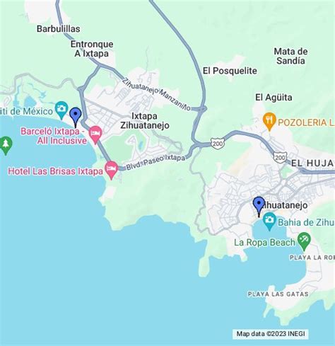 ixtapa zihuatanejo mapa google