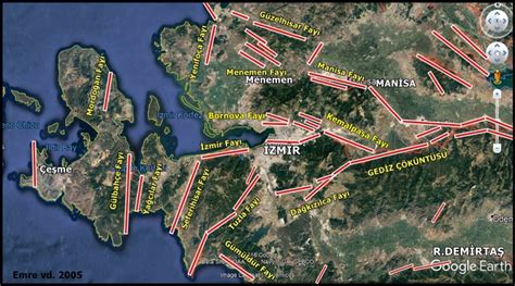 izmir'in fay hattı haritası