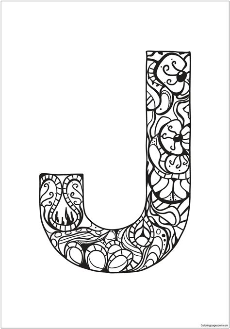 j coloring pages free