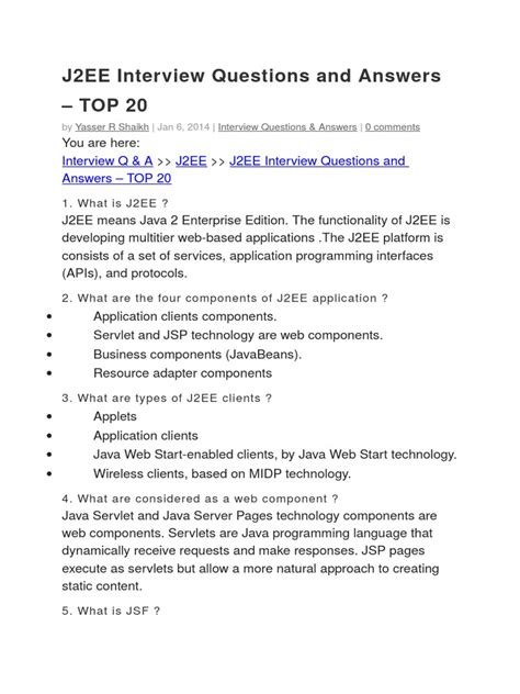 j2ee interview questions and answers