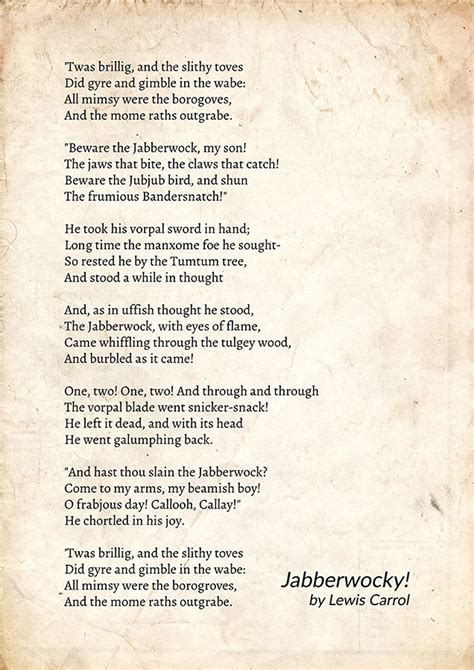 jabberwocky by lewis carroll poem