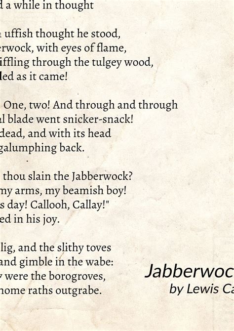 jabberwocky poem lewis carroll