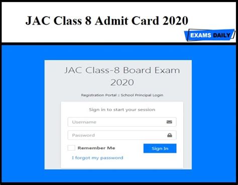 jac class 8 admit card download