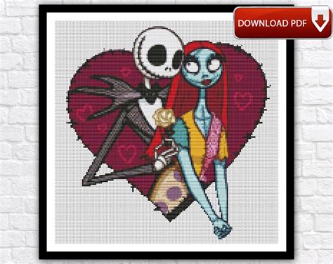 Jack And Sally Cross Stitch Pattern