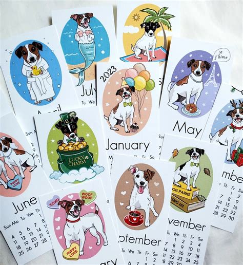 jack russell terrier desk calendar