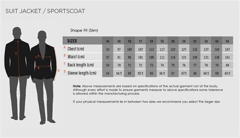 jacket sizing for men