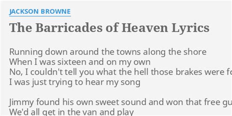 jackson browne barricades of heaven lyrics
