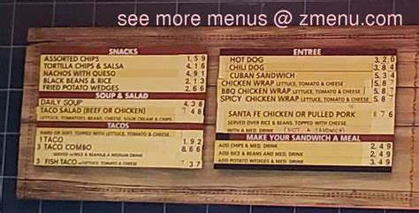 Jacksonville Zoo Menu