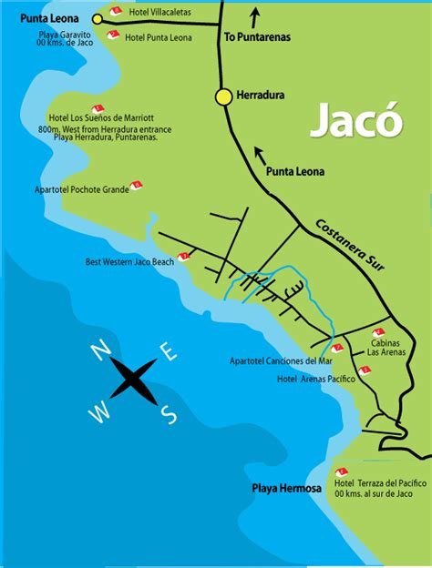 jaco costa rica map
