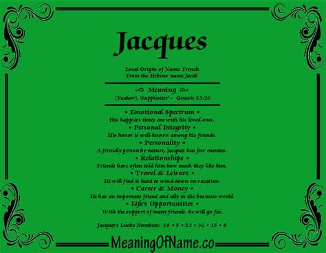 jacques boy or girl name