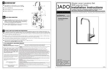 Jado Faucet Manual