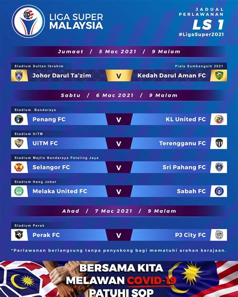 jadual bola sepak malaysia