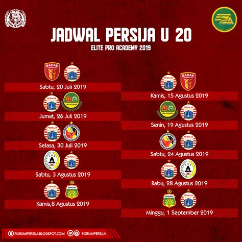 Jadwal Persija Jadwal, Hasil & Skuad Persija U16 2019 Forum Persija Putra, jadwal persija