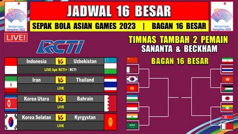 jadwal 16 besar asian games 2023