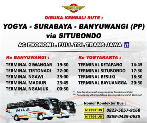 Jadwal Bus Banyuwangi Situbondo