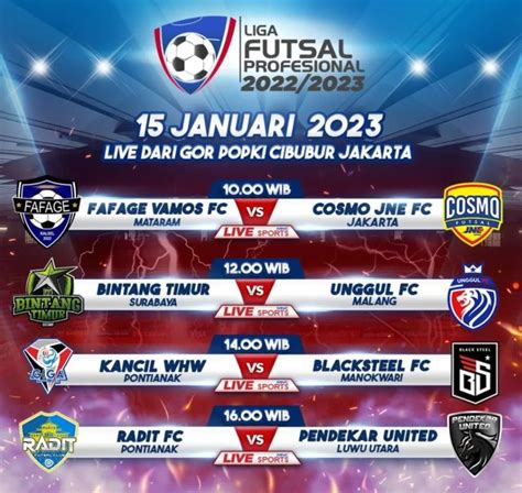 jadwal liga pro futsal indonesia 2023