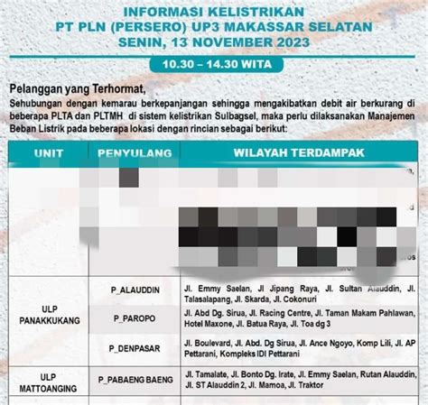 jadwal mati lampu di depok