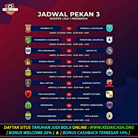 jadwal pertandingan liga 1 indonesia