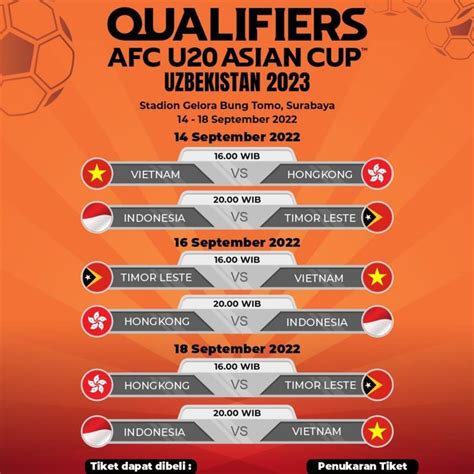 jadwal piala asia u 20 indonesia