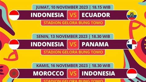 jadwal piala dunia u 17 timnas indonesia