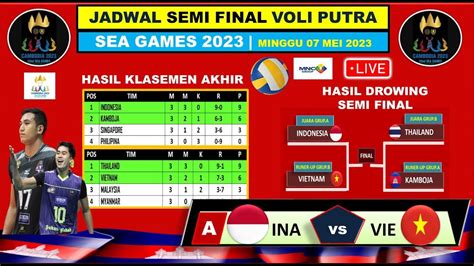 jadwal semifinal voli sea games 2023