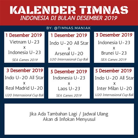 jadwal tanding timnas senior