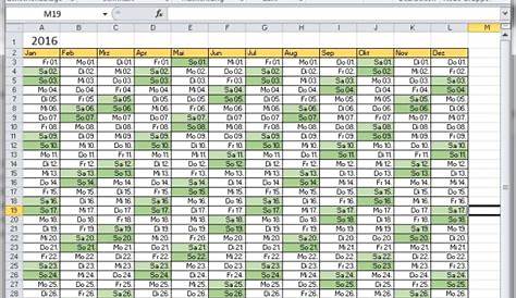 Excel basierte Kalender-Übersicht – Excel-Inside Solutions
