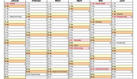 Kalender 2022 zum Ausdrucken in Excel - 19 Vorlagen (kostenlos)