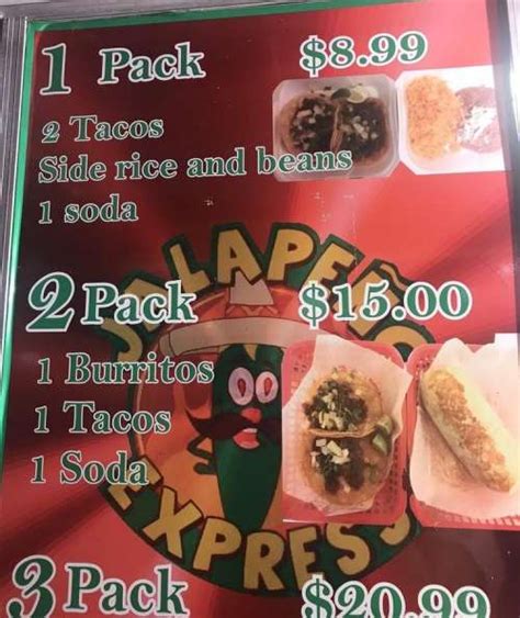 Jalapeno Express Menu