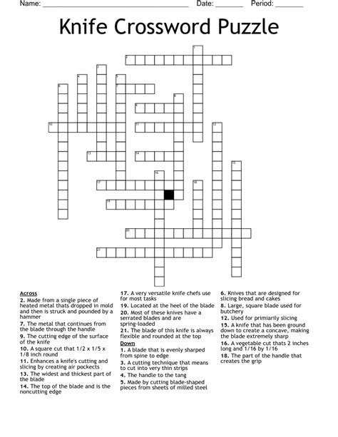 Jam Knife Crossword