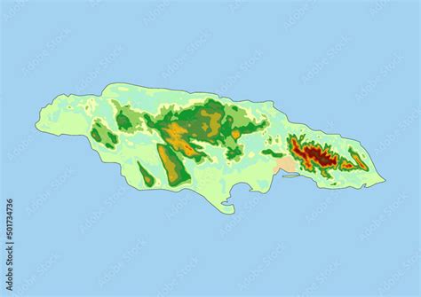 Jamaica Topographic Map