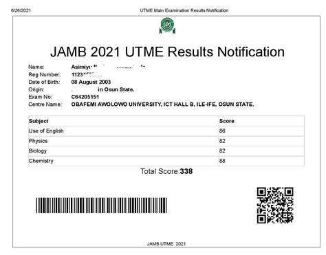 jamb result 2022