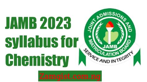 jamb syllabus 2024 chemistry