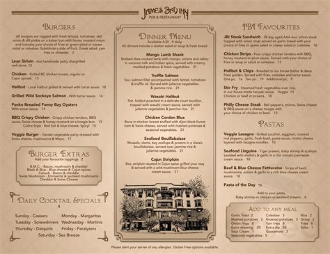 james bay pub menu