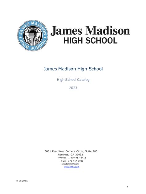 James Madison Course Catalog