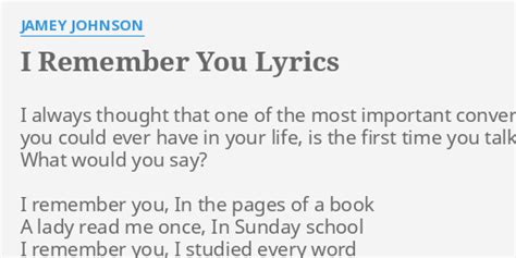 jamey johnson i remember you lyrics