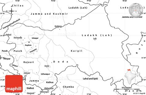 jammu and kashmir political map blank