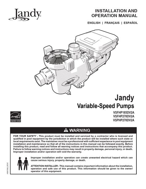 Jandy Variable Speed Pump Installation