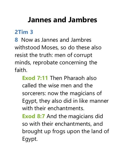 jannes and jambres withstood moses kjv