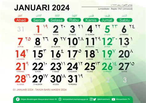 januari 2024 berapa hijriah