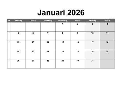 Kalender Januari 2026: Libur Nasional, Weton, Hijriah, dan Hari Besar Lengkap