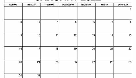 Calendar For January 2022 Printable | Calendar Template 2022