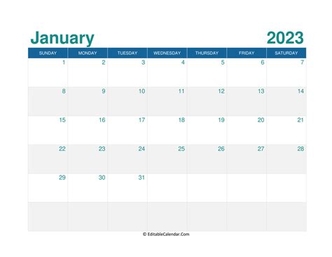 January 2023 Make Calendar