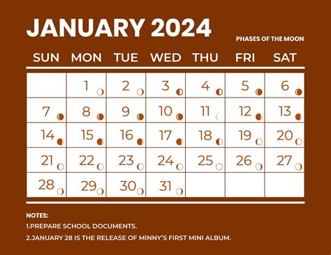 January 2024 Calendar Full Moon