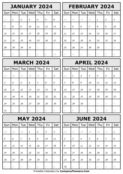 May and June 2024 Calendar