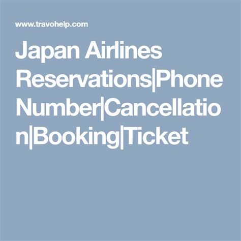 japan airlines reservations phone number