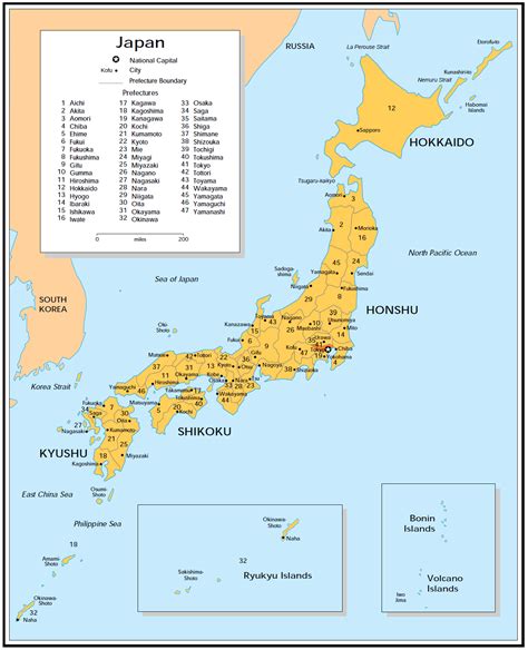 japan map with city names