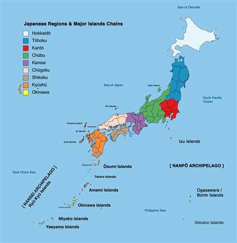 japan map with islands